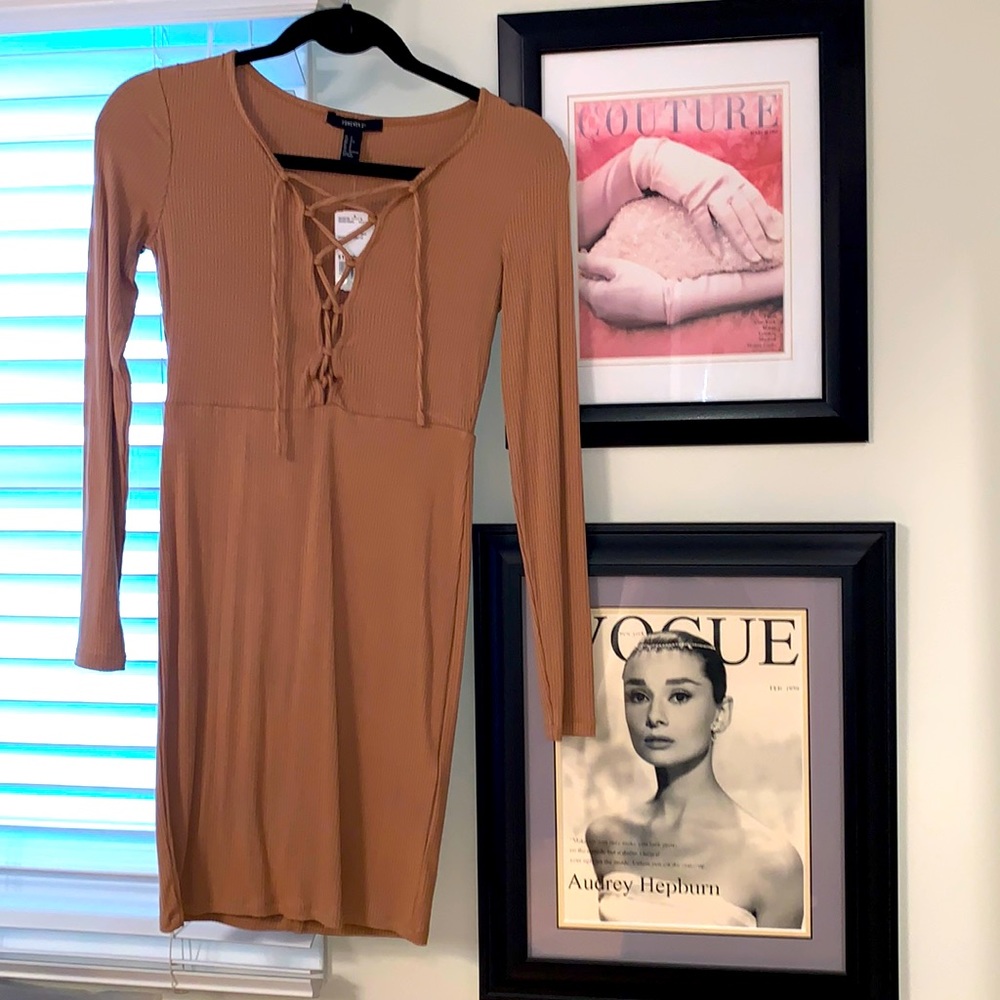 Mini body con dress size small coco brown color